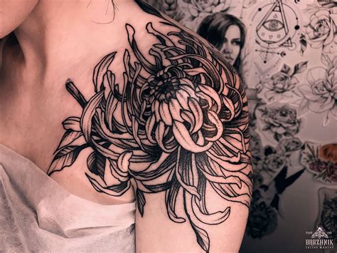 chrysanthemum tattoo ideas|chrysanthemum tattoo black and white.